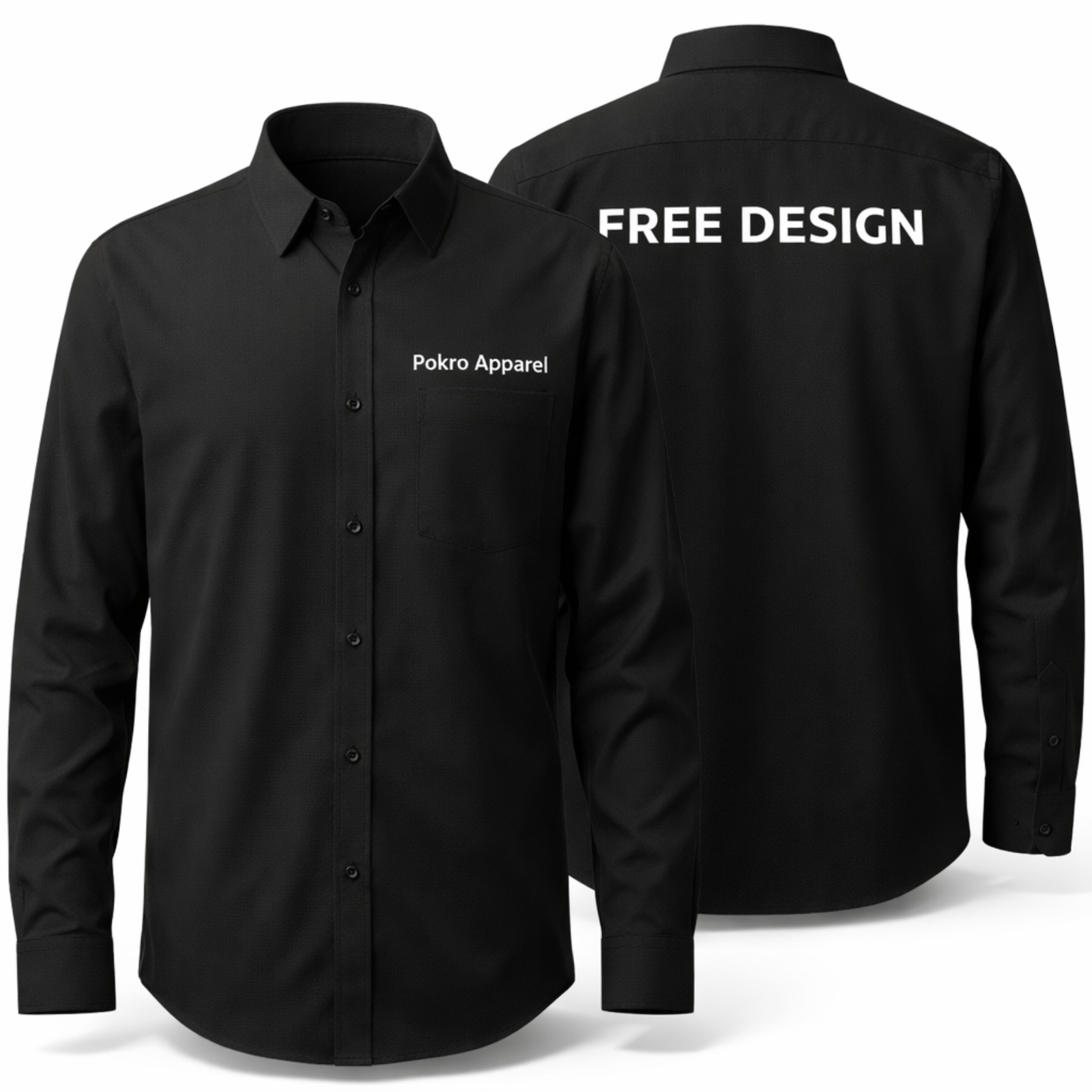 Konveksi kemeja PDL hitam kombinasi abu-abu lengan panjang custom desain