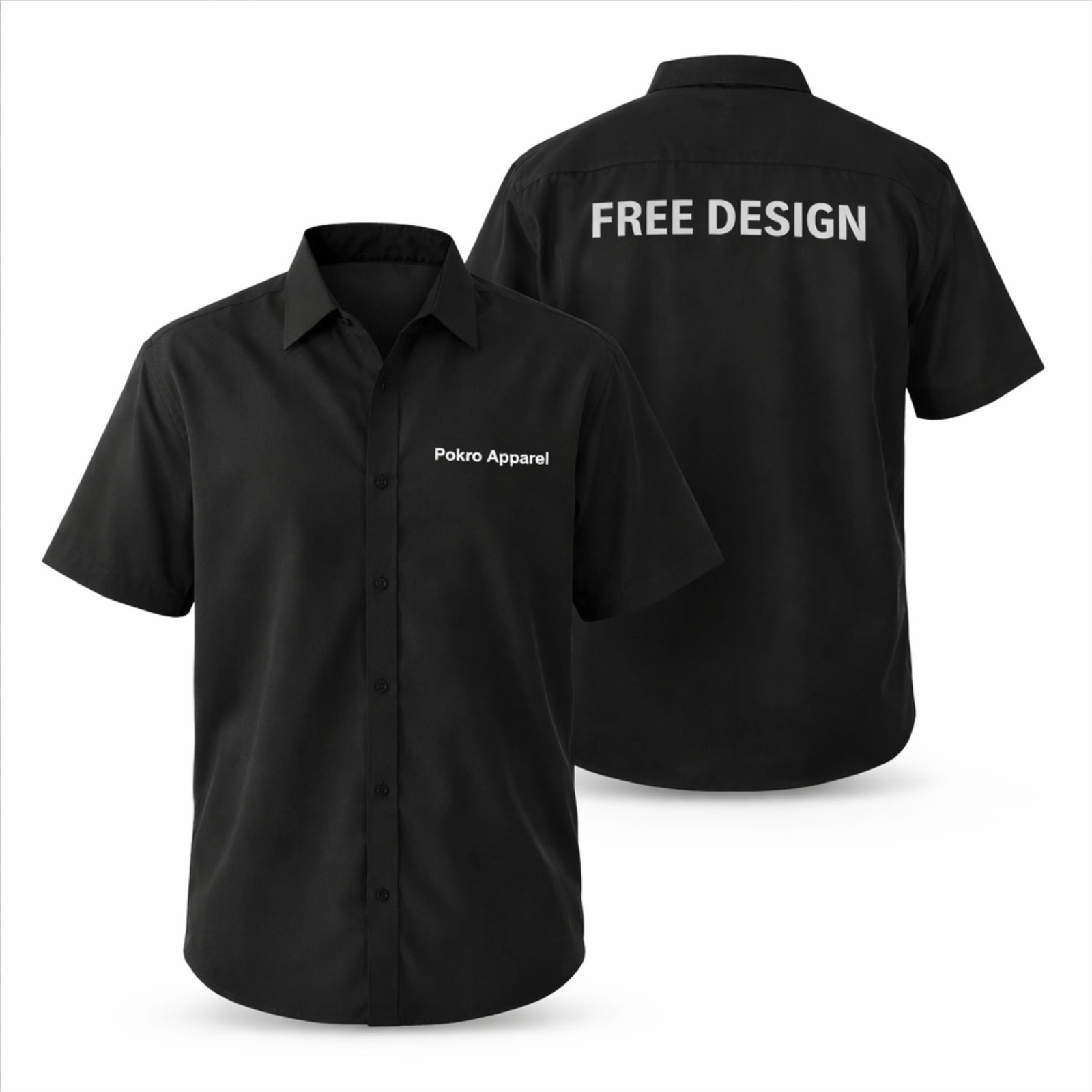 Vendor seragam kemeja PDH kantor lengan pendek warna hitam bordir